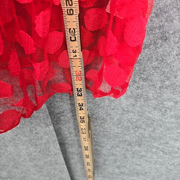 Music Legs Mesh Polka Dot Babydoll And G-String Women Size Q 16-18 D/DD Red Lace - Picture 6 of 12